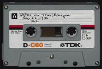 Robert Morgan Audio Recording. Notes on the Campaign Charges by John East, Washington [DC] (22 August 1980) Audio Cassette & White Paper. 60 minutes. #268.1075.b